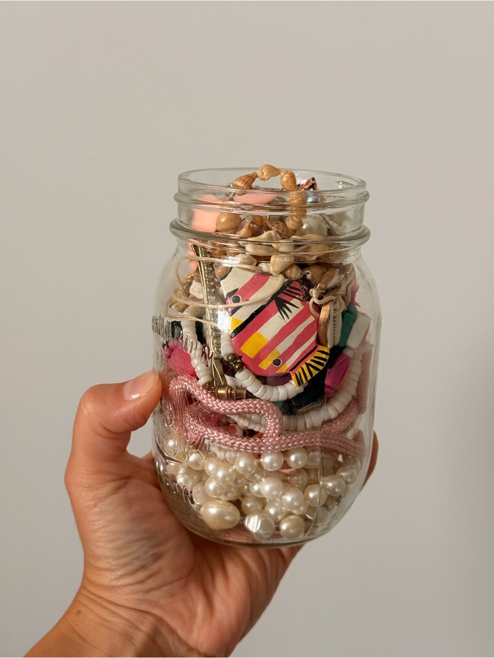 Mystery Jar Filled with Assorted Jewelry Accents - Pink, Pearl, Natural